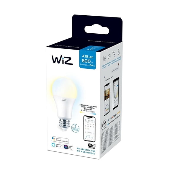 Foco Inteligente WiZ A19 Blanco Cálido o Frío Atenuable