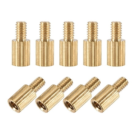 

M2 x 4 mm + 4 mm Male to Female Cylinder Knurled Brass Spacer Standoff 55pcs
