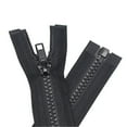 thumbnail image 1 of YaHoGa 2 cremalleras separadoras #5 de 27 pulgadas para coser abrigos, chaquetas, cremalleras de plástico moldeado negro a granel (27 pulgadas, 2 unidades), 1 of 5
