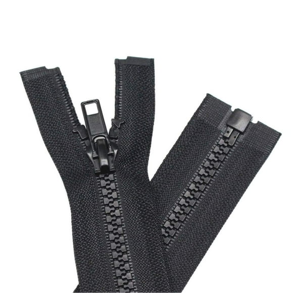 YaHoGa 2 cremalleras separadoras #5 de 27 pulgadas para coser abrigos, chaquetas, cremalleras de plástico moldeado negro a granel (27 pulgadas, 2 unidades)