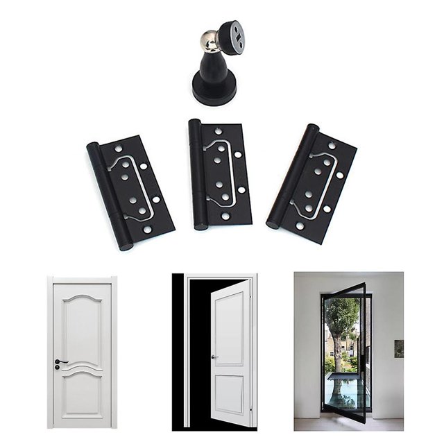 Bisagra de tope larga de 4 "para puerta de armario, juego de Tope de puerta, amortiguador silencioso anticolisión, correa de Tope de puerta, 3 uds.