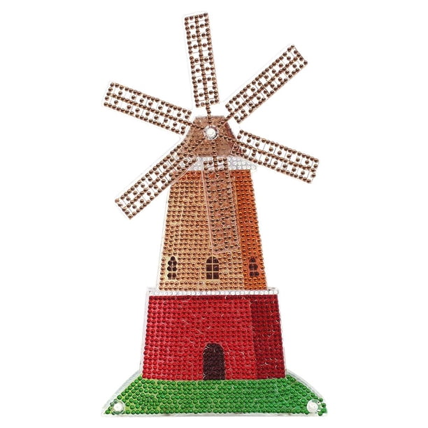 Kit de pintura de adornos por números, decoración de pintura de diamantes DIY para el hogar Molino