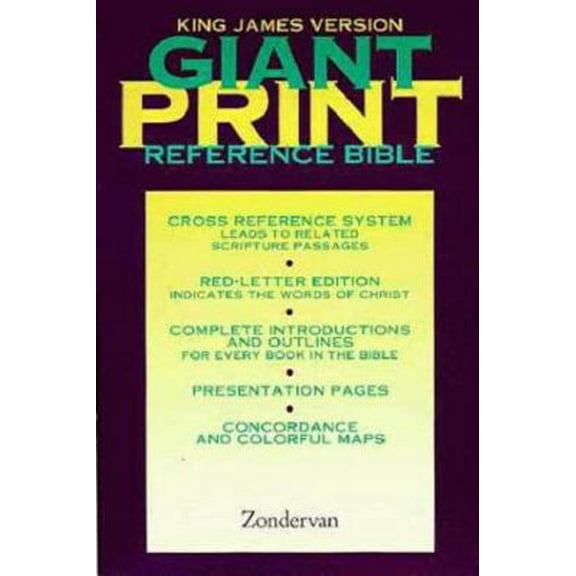 Pre-Owned KJV Giant Print Reference Bible, Personal Size Value Edition, Black Imitation Leather (Hardcover) 0310933633 9780310933632