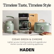 Haden Programmable Drip Coffee Maker, 12 Cup Cafe Machine, Green/Chrome