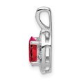 thumbnail image 2 of 925 Sterling Silver Diamond Created Ruby Necklace Charm Pendant Birthstone July, 2 of 7