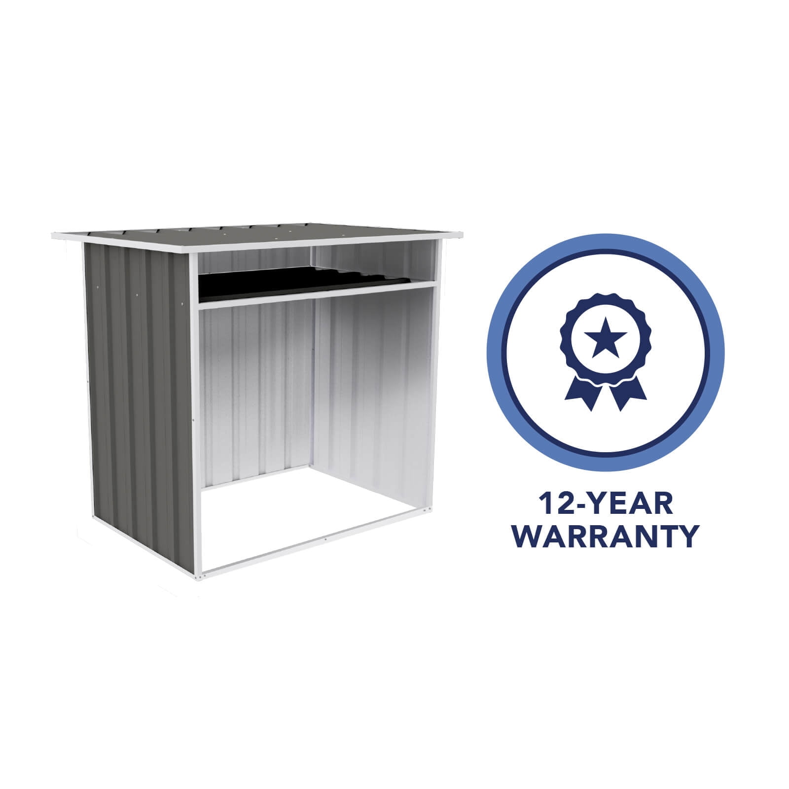 Absco Woodstore 4' x 2.5' x 3.7' Metal Storage Shed - Woodland Gray