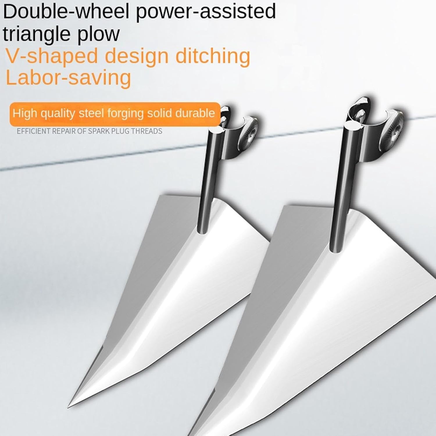 Double Wheel Garden Plow Hoe, Multi Function Cultivator Plow with Double Wheels | Gardening Tool for Soil Loosening Weeding, Farm Tool for Men Husband Father Gardener