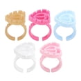 thumbnail image 4 of 100 Uds. Soporte de anillo de pegamento para extensiones de pestañas en forma de corazón (blanco) Likrtyny Cuidado Belleza, 4 of 9