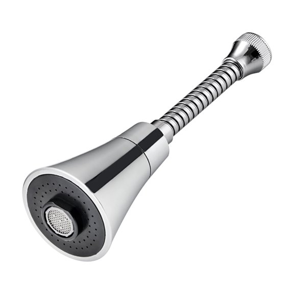 Faucet Sprayer - 7.5"x2.4" Rotary Water-Saving Extender with 3-Speed Nozzle, 360° Flexible Gooseneck Booster for High Pressure Sink Cleaning
