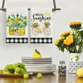 thumbnail image 4 of Sm:)e Lemon Bicycle Buffalo Plaid Summer Kitchen Dish Towels 18x26 Inch Set of 2, 4 of 7
