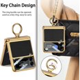 thumbnail image 4 of Ring Case Compatible for Samsung Galaxy Z Flip 3 5g Case with Hinge Protection & Camera Protector,Full Protective Magnetic Leather Samsung Flip 3 Cover,Flip Phone Case Galaxy Z Flip 3 Case Black, 4 of 14