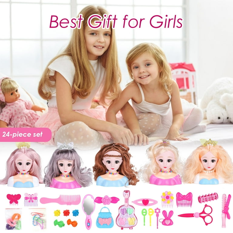 25-piece Kids Hairdressing Makeup Dolls Non-toxic Innovative Toys 