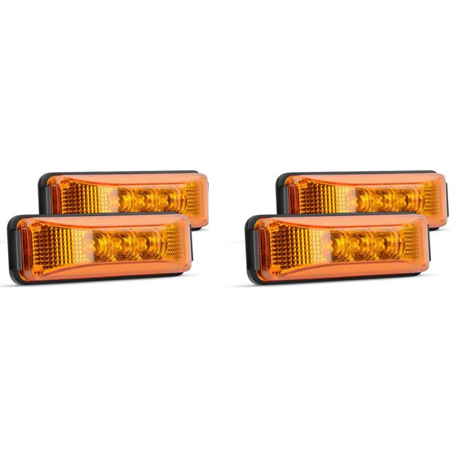 4 luces LED de 3,9 pulgadas para remolque de camión, luces LED laterales traseras, luz indicadora de piedra para barco