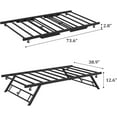 thumbnail image 3 of GarveeHome Stand Up Trundle Day Bed, Pop Up Trundle, Twin Trundle Bed Frame Only, Metal Slats Support with Lockable Casters, Black, 3 of 9