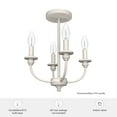 thumbnail image 6 of Hunter - Southcrest 4-light Distressed White, Medium Size Flush Mount Light, Dimmable, Traditional Style, Candle Shaped, for Bedrooms, Dining, Living Rooms - 19643, 6 of 6