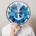 thumbnail image 3 of GZHJMY Nautical Anchor Icon with Chain Paint Splashes Print Round Wall Clock, 9.5 Inch Silent Battery Operated Quartz Analog Quiet Desk Clock for Home,Office,School,Library, 3 of 7
