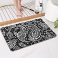 thumbnail image 4 of Black Paisley Pattern Bathroom Rugs Mat,Non Slip Microfiber Bathroom Rug,Rubber Backing,Soft Bathroom Mats for Bathroom Floor,Tub and Shower,17x27in(43x68cm), 4 of 5