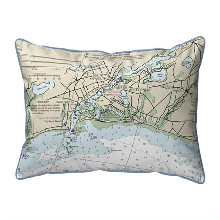 Betsy Drake ZP13229BR 20 x 24 in. Bass River, MA Nautical Map Extra Large Zippered Indoor & Outdoor