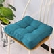 thumbnail image 1 of Xiao Hua Cojín cuadrado acolchado de lino sintético para silla, suave y sólido, cómodo para la oficina, el hogar o el coche, 50 x 50 cm, color azul pavo real., 1 of 5