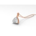 thumbnail image 3 of 6.00 Ctw Trillion Shape Moissanite Diamond 925 Sterling Silver Solitaire Women Valentines Day Gifts Pendant Necklace, Rose Vermeil, 3 of 4