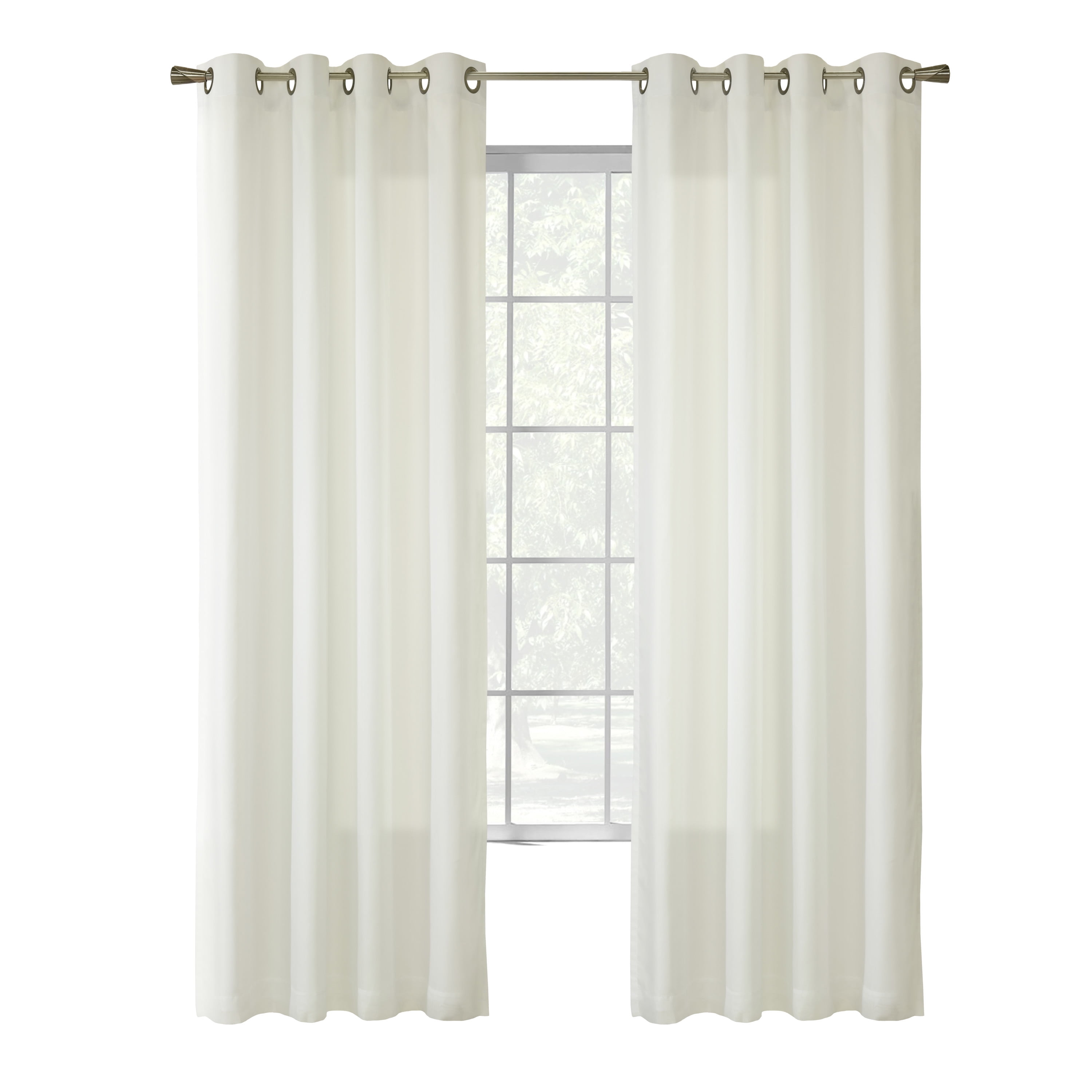 Rhythm Lined Grommet Curtain Panel 54" x 84" in Ivory