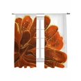 thumbnail image 2 of Sheer Curtains 72 Inches Long, Burnt Orange Light Filtering Window Curtains for Living Room, Sparkle Gold Stained Floral Flower Art Rod Pocket Voile Sheer Curtain Drapes, 52"W x 72"L, 2 Panels, 2 of 8