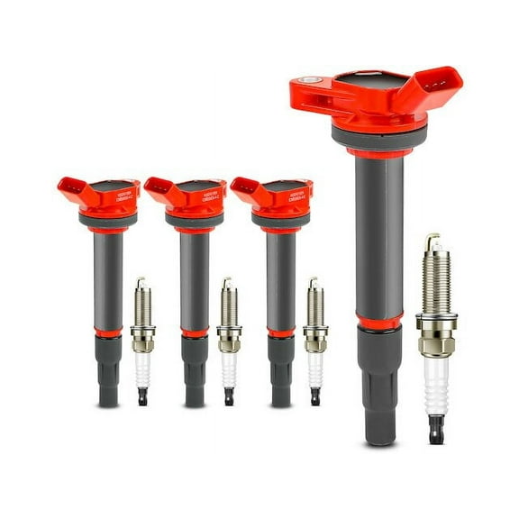 Ignition Coil Set with Spark Plugs 8 - Compatible with 2010 - 2015 Toyota Prius 1.8L 4-Cylinder 2011 2012 2013 2014
