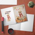 thumbnail image 3 of Happy Thanksgiving Golden Retriever with Turkey Pumpkins Autumn Vibes 5x7in Folded Greeting Card Goldens Dog Lover Gifts Idea Single Note Card with Envelope - 12018, 3 of 5