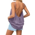 thumbnail image 4 of Summer Tank Tops for Women Casual Loose Fit Sleeveless Backless Cotton Linen Tanks Beach Vacation Outfits, 4 of 7