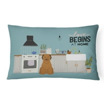 Carolines Treasures CK7786PW1216 Brown Briard Kitchen Scene Canvas Fabric Decorative Pillow 12H x16W multicolor