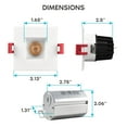 thumbnail image 4 of Luxrite 2 inch Square Dimmable LED Recessed Light, 8W =50W, 5000K Bright White, 600 Lumens, White 6-Pack, 4 of 7