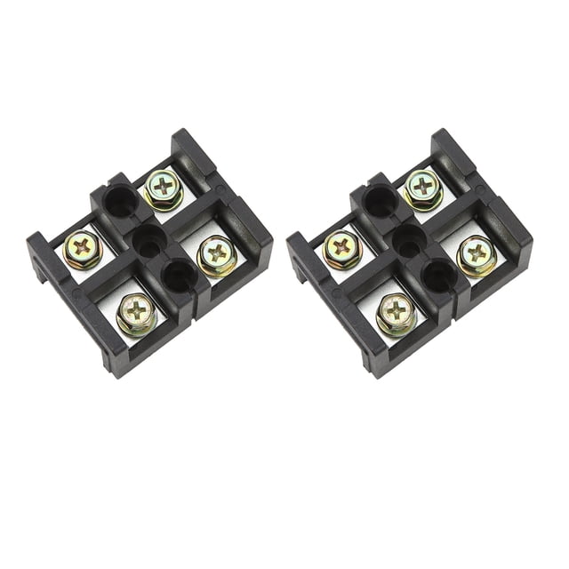 Bloc 2 Pcs Terminal Block Double Rangées 60A 600V Barrière Compacte avec Coque PC pour Système de Distribution d'Alimentation