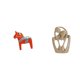 thumbnail image 1 of Adorno de caballo Dalecarlian, escultura coleccionable de animal para estantería, entrada o vitrina, decoración del hogar. Figura abstracta de pareja,, 1 of 8