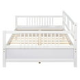 thumbnail image 3 of Tcbosik Full Size Wooden Daybed Frame with Under-Bed Storage Space, 3-Sided Sofa Bed with Slats Support, for Bedroom or Living Room, White, 3 of 9