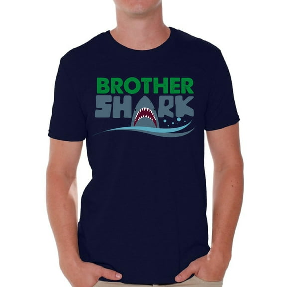 Awkward Styles Brother Shark Tshirt for Men Shark Men's Fashion Family Shirts Collection Matching Shark T Shirts for Family Shark Gifts for Him Shark Themed Party Outfit Family Vacation Shirts