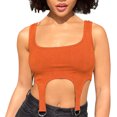 thumbnail image 6 of hirigin Women Square Neck Sleeveless Solid Color Short Camisole Tank Tops, 6 of 9