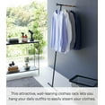 thumbnail image 2 of Yamazaki Home Clothes Steaming Leaning Pole Hanger, Black, Steel + Wood, Supports 12 pounds, 2 of 6