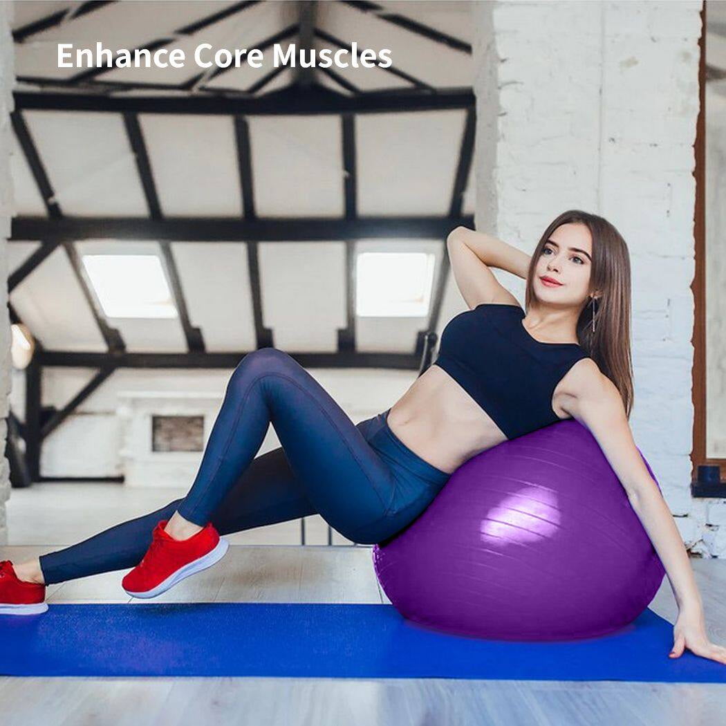 Cardio Drumming Equipment Set, Fitness Balance Ball with Pump & 3.2oz Sticks, Aerobic Exercise Ball for Workouts, Stability, Pilates, Yoga, Pregnancy Gymnastics