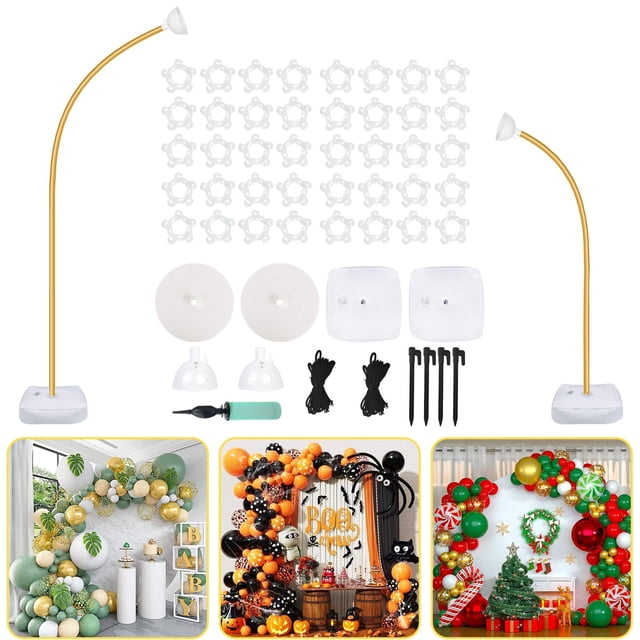 Kit con forma de arco de globos AerWo de 2,85 m y 1,8 m con soporte para bodas
