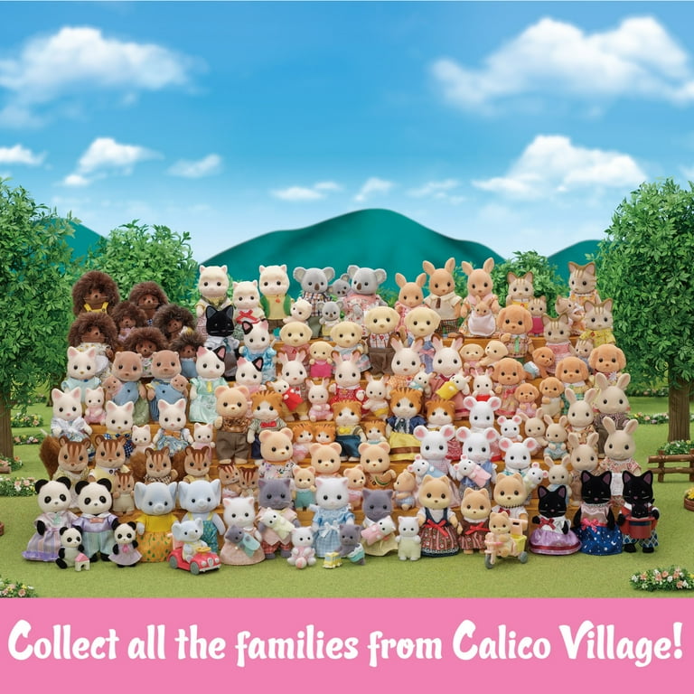 Calico Critters Midnight Cat Family Set of 4 Collectible Doll Figures
