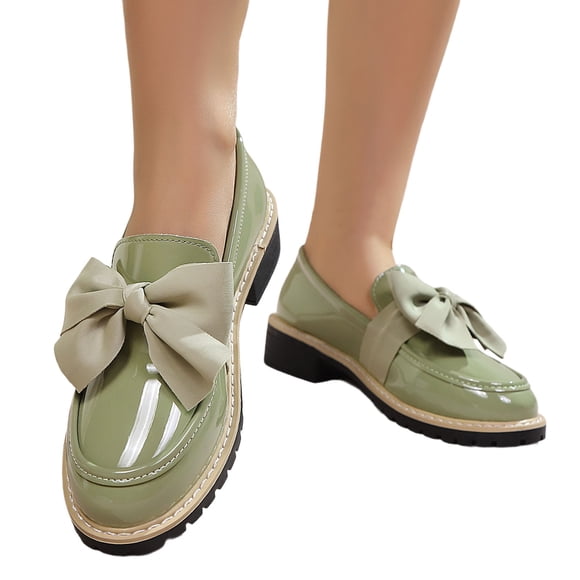 Mocassins Polyvalents pour Femmes à Semelle Haute, Design Britannique Classique, Dessus en PU, Couleur Unie, Chaussures Habillées Décontractées, Confort Toute la Journée, Légères pour le Port Quotidien