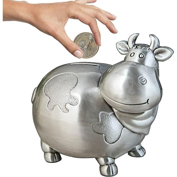 Coin Slot Piggy Bank, Milk Cow Shaped Piggy Bank - Creative Piggy Bank Home Decoration Practical Gifts for Birthday, Christmas, Baby Shower