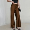 thumbnail image 6 of Levmjia Women's Satin Wide Leg Pants High Waisted Lounge Pants with Pockets Adjustable Drawstring Casual Trousers for Evening, 6 of 8