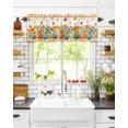 thumbnail image 6 of Valances for Windows Thanksgiving Orange Blue Pumpkin Sunflower Maple Fall Floral Rod Pocket Cafe Window Treatments Valance Curtains for Kitchen Bathroom Laundry Basement Windows 54"x18", 6 of 6