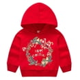 thumbnail image 2 of IROINNID Toddler Sweatshirt Print Pullover Boys And Girls Sweater Santa Claus Jacket Long Sleeve Christmas,Red, 2 of 8