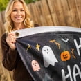 thumbnail image 4 of Halloween Half Round Fan Flag with Grommets, Spooky Tree Pumpkin Printed Decor Banner, Multi-Scene Hanging Sign, 1.5 x 3 FT Bunting Flags Outdoor for Fence Porch Halloween Decorations, 4 of 6