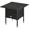 thumbnail image 1 of Black 20" Outdoor Wicker Coffee Table - Patio Side Table with Metal Frame & PE Rattan Weave for Garden, Balcony & Entryway - 19.7" x 19.7", 1 of 7