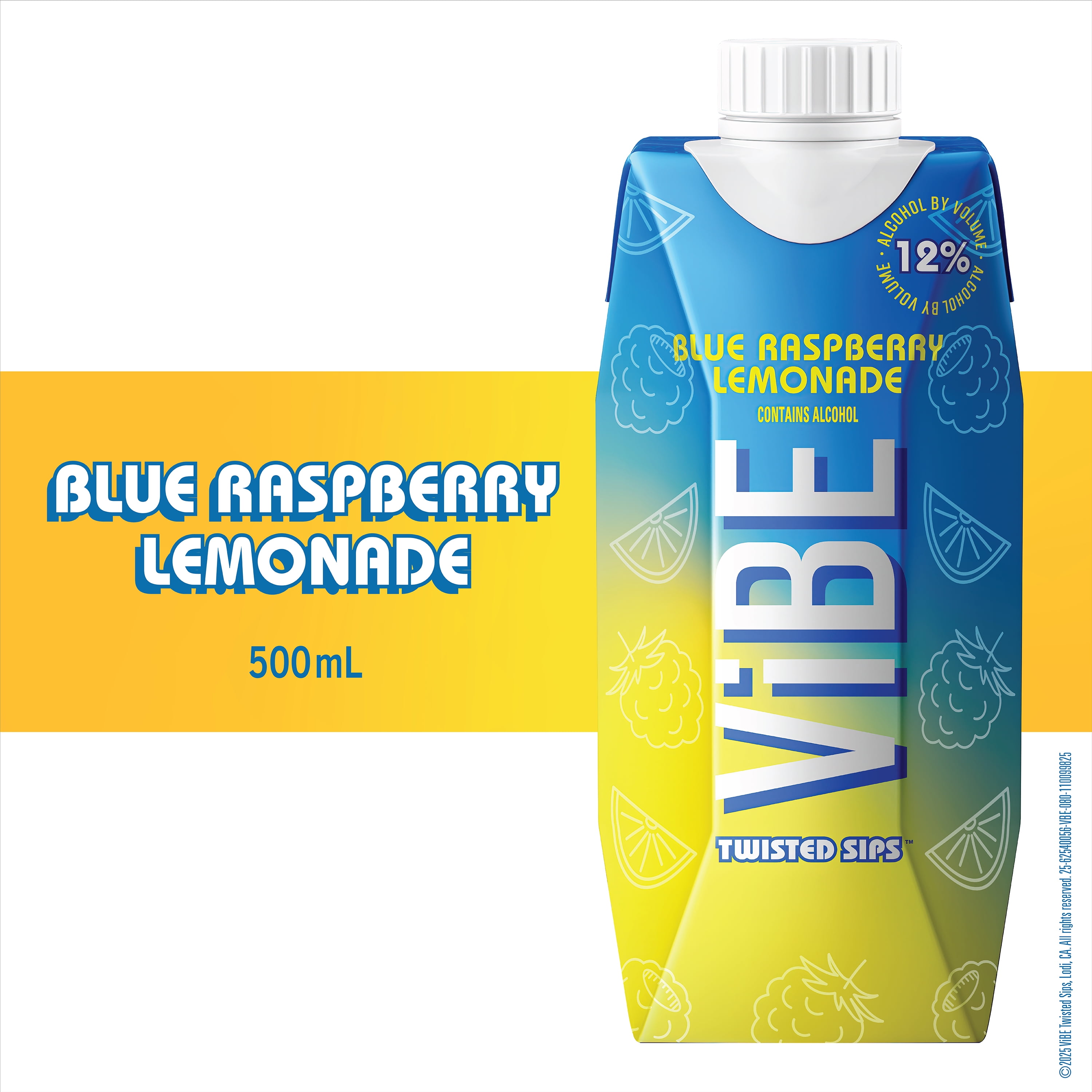 ViBE Twisted Sips Blue Raspberry Lemonade, 500mL Box, 12% ABV