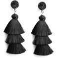 thumbnail image 1 of Colorful Layered Tassel Earrings Bohemian Tiered Tassel Stud Dangle, 1 of 3