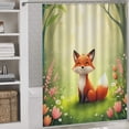 thumbnail image 2 of Fox in Enchanted Forest Shower Curtain Modern Home Bathroom Bathtub Decor Waterproof Fabric with Hooks, 2 of 6